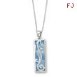 Sterling Silver Blue Lace Agate & Cubic Zirconia Living Water 18