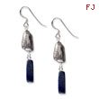 Sterling Silver Blue Lapis & Grey Freshwater Cultured Pearl Earrings