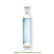 Sterling Silver Blue Mother Of Pearl Cylinder Pendant
