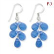 Sterling Silver Blue Quartz Crystal Earrings