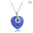 Sterling Silver Blue Swarovski Crystal Heart Necklace