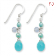 Sterling Silver Blue Topaz/Agate/Blue/Cultured Pearl Earrings