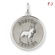 Sterling Silver Boston Terrier Disc Charm