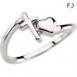 Sterling Silver Box Cross Heart Chastity Ring With Bx