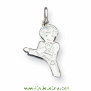 Sterling Silver Boy Martial Arts Charm