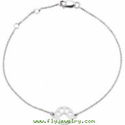 Sterling Silver BRACELET Complete No Setting 07.00 INCH Polished OUR CAUSE FOR PAWS BRACELET