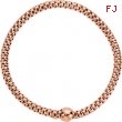 Sterling Silver BRACELET Complete No Setting ROSE GOLD PLATED 04.30 MM Polished WOVEN STRETCH RGP BR