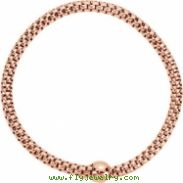 Sterling Silver BRACELET Complete No Setting ROSE GOLD PLATED 04.30 MM Polished WOVEN STRETCH RGP BR