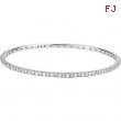 Sterling Silver BRACELET Complete with Stone 03.00 MM ROUND 02.00 MM CUBIC ZIRCONIA Polished BANGLE