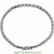Sterling Silver BRACELET Complete with Stone ROUND 04.00 MM CUBIC ZIRCONIA Polished 7 INCH CZ BRACEL