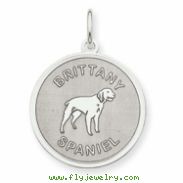 Sterling Silver Brittany Spaniel Disc Charm