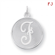 Sterling Silver Brocaded Initial F Charm