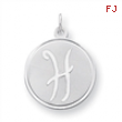 Sterling Silver Brocaded Initial H Charm