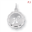Sterling Silver Brocaded Initial H Charm