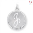 Sterling Silver Brocaded Initial J Charm