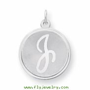 Sterling Silver Brocaded Initial J Charm