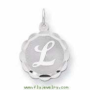 Sterling Silver Brocaded Initial L Charm