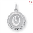 Sterling Silver Brocaded Initial ''O'' Charm