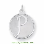 Sterling Silver Brocaded Initial P Charm