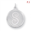 Sterling Silver Brocaded Initial S Charm