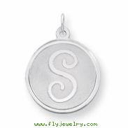 Sterling Silver Brocaded Initial S Charm