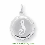 Sterling Silver Brocaded Initial S Charm