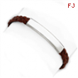 Sterling Silver Brown Braided Leather Bracelet