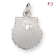 Sterling Silver Brushed Finish Diamond Cut Shell