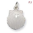 Sterling Silver Brushed Finish Diamond Cut Shell