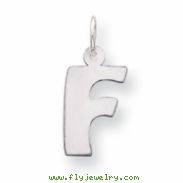 Sterling Silver Bubble Block Initial F Charm
