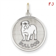 Sterling Silver Bull Dog Disc Charm