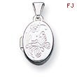 Sterling Silver Butterfly Oval Locket