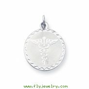 Sterling Silver Caduceus Disc