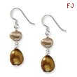 Sterling Silver Champagne & Copper Freshwater Cultured Pearl Earrings