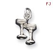 Sterling Silver Champagne Glasses Charm