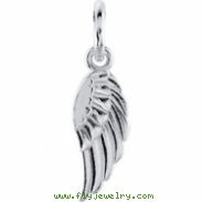 Sterling Silver CHARM Complete No Setting 19.70X05.50 MM Polished POSH MOMMY COLL WING CHRM W/JR