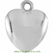 Sterling Silver CHARM Mounting 10.85X08.90 MM Polished POSH MOMMY COLLECT HEART CHARM