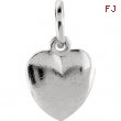 Sterling Silver CHARM W/JUMP RING Complete No Setting 15.15X08.90 MM Polished POSH MOMMY HEART CHARM