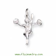 Sterling Silver Cheerleader Charm