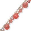 Sterling Silver Cherry Quartz, Freshwater Cultured Pink Pearl Bracelet