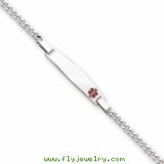 Sterling Silver Children's Medical ID Bracelet w/Curb Li