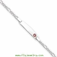 Sterling Silver Children's Medical ID Bracelet w/Figaro