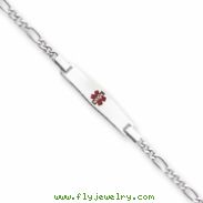 Sterling Silver Children's Medical ID Bracelet w/Figaro