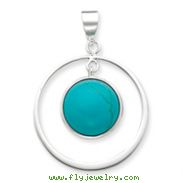 Sterling Silver Circle Turquoise Pendant