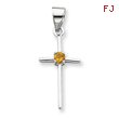 Sterling Silver Citrine Cross Pendant