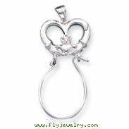 Sterling Silver Claddagh Charm Holder