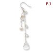 Sterling Silver Clear Quartz, White Cultured Pearl, Opalite Earrings