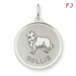 Sterling Silver Collie Disc Charm