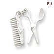 Sterling Silver Comb & Scissor Charm