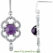 Sterling Silver COMPELTE WITH STONES AMETHYST AND DIAMOND ROUND 08.00 MM Polished NONE